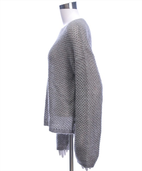 clear（クリア）の「メッシュオーバーニットトップス［大人 カジュアル 着回し力抜群］≪AW新作≫（ニット/セーター・レディース・グレー/ブラック/アイボリー/ベージュ・F）」の16枚目の写真