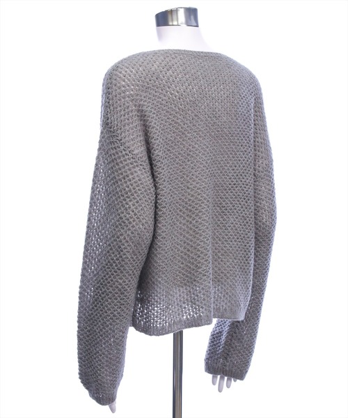 clear（クリア）の「メッシュオーバーニットトップス［大人 カジュアル 着回し力抜群］≪AW新作≫（ニット/セーター・レディース・グレー/ブラック/アイボリー/ベージュ・F）」の17枚目の写真