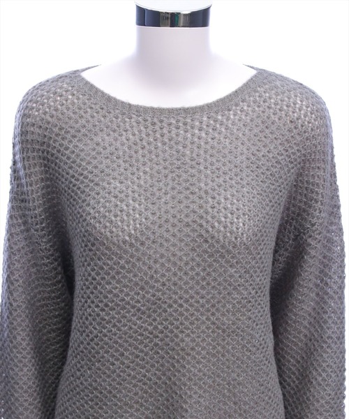 clear（クリア）の「メッシュオーバーニットトップス［大人 カジュアル 着回し力抜群］≪AW新作≫（ニット/セーター・レディース・グレー/ブラック/アイボリー/ベージュ・F）」の19枚目の写真