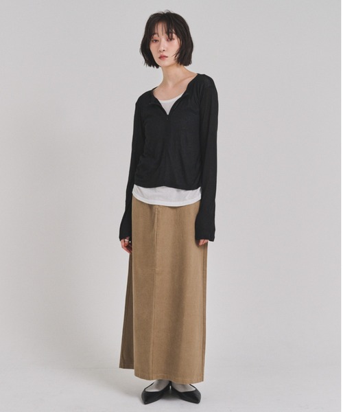 FMiBL(ファミル)の「ツイルロングスカート(スカート・レディース・ベージュ/アイボリー/ブラック・SMALL/MEDIUM)」の20枚目の写真