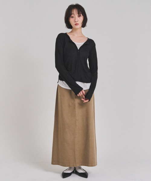 FMiBL(ファミル)の「ツイルロングスカート(スカート・レディース・ベージュ/アイボリー/ブラック・SMALL/MEDIUM)」の21枚目の写真