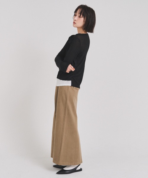 FMiBL(ファミル)の「ツイルロングスカート(スカート・レディース・ベージュ/アイボリー/ブラック・SMALL/MEDIUM)」の22枚目の写真