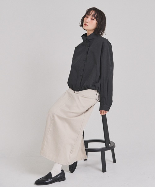 FMiBL(ファミル)の「ツイルロングスカート(スカート・レディース・ベージュ/アイボリー/ブラック・SMALL/MEDIUM)」の9枚目の写真