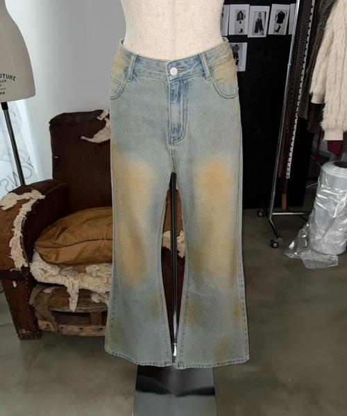 SHAGGIE(シャギー)の「【ViVi掲載】泥デニムセミフレアハイウエストデニムパンツ(デニムパンツ・レディース・ライトブルー・SMALL/MEDIUM)」の7枚目の写真
