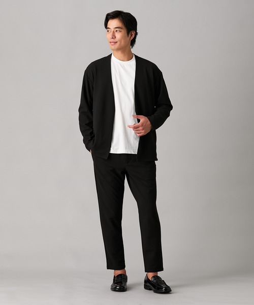 nissen（ニッセン）の「カットソーセットアップスーツ（ノーカラージャケット＋イージーパンツ）　(S～3Lサイズ)（セットアップ・メンズ・ネイビー/ブラック・S/M/L/LL/3L）」の5枚目の写真