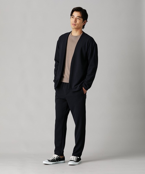 カットソーセットアップスーツ（ノーカラージャケット＋イージーパンツ