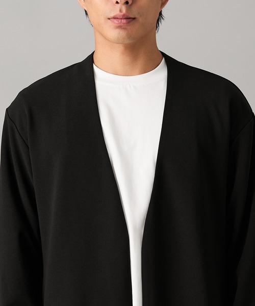 nissen（ニッセン）の「カットソーセットアップスーツ（ノーカラージャケット＋イージーパンツ）　(S～3Lサイズ)（セットアップ・メンズ・ネイビー/ブラック・S/M/L/LL/3L）」の17枚目の写真