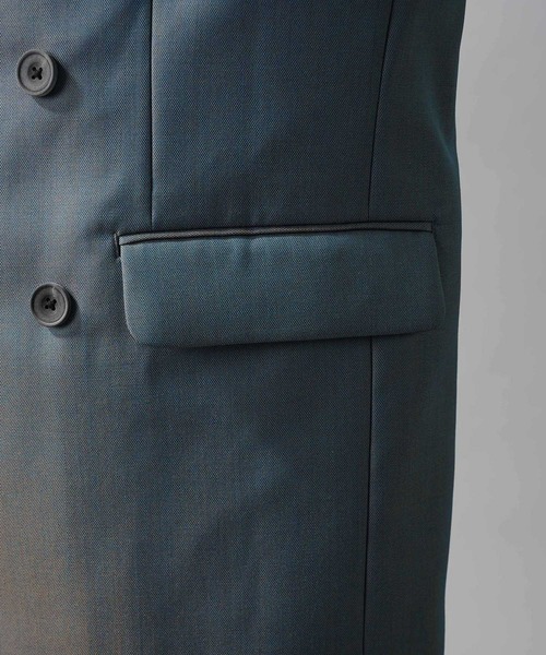 MAISON SPECIAL(メゾンスペシャル)の「《UNISEX》4 Colors Chambray Washable Wool Peaked Lapel Double Breasted Jacket/4色シャンブレーウォッシャブルウールピークドラペルダブルテーラードジャケット【MAISON SPECIAL/メゾンスペシャル】(テーラードジャケット・メンズ・ホワイト/チャコールグレー/ブラック/グレー/ダークブルー・1/2/0)」の9枚目の写真