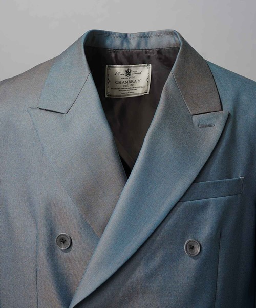 MAISON SPECIAL(メゾンスペシャル)の「《UNISEX》4 Colors Chambray Washable Wool Peaked Lapel Double Breasted Jacket/4色シャンブレーウォッシャブルウールピークドラペルダブルテーラードジャケット【MAISON SPECIAL/メゾンスペシャル】(テーラードジャケット・メンズ・ホワイト/チャコールグレー/ブラック/グレー/ダークブルー・1/2/0)」の11枚目の写真