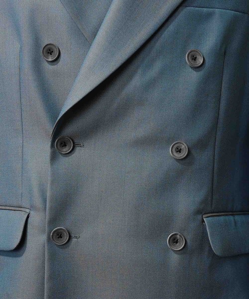 MAISON SPECIAL(メゾンスペシャル)の「《UNISEX》4 Colors Chambray Washable Wool Peaked Lapel Double Breasted Jacket/4色シャンブレーウォッシャブルウールピークドラペルダブルテーラードジャケット【MAISON SPECIAL/メゾンスペシャル】(テーラードジャケット・メンズ・ホワイト/チャコールグレー/ブラック/グレー/ダークブルー・1/2/0)」の10枚目の写真