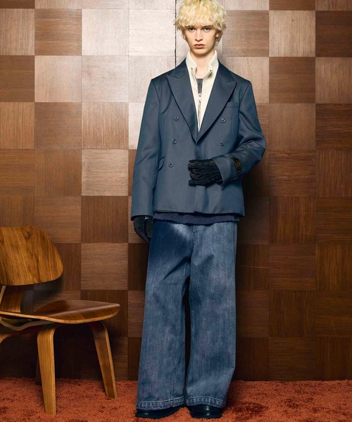 MAISON SPECIAL(メゾンスペシャル)の「《UNISEX》4 Colors Chambray Washable Wool Peaked Lapel Double Breasted Jacket/4色シャンブレーウォッシャブルウールピークドラペルダブルテーラードジャケット【MAISON SPECIAL/メゾンスペシャル】(テーラードジャケット・メンズ・ホワイト/チャコールグレー/ブラック/グレー/ダークブルー・1/2/0)」の14枚目の写真