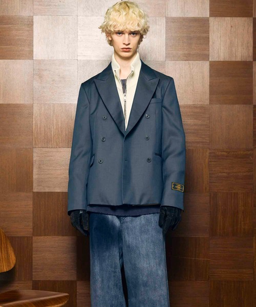 MAISON SPECIAL(メゾンスペシャル)の「《UNISEX》4 Colors Chambray Washable Wool Peaked Lapel Double Breasted Jacket/4色シャンブレーウォッシャブルウールピークドラペルダブルテーラードジャケット【MAISON SPECIAL/メゾンスペシャル】(テーラードジャケット・メンズ・ホワイト/チャコールグレー/ブラック/グレー/ダークブルー・1/2/0)」の20枚目の写真
