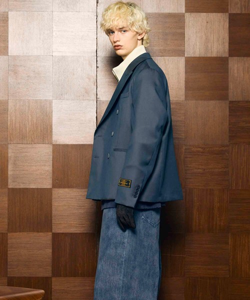 MAISON SPECIAL(メゾンスペシャル)の「《UNISEX》4 Colors Chambray Washable Wool Peaked Lapel Double Breasted Jacket/4色シャンブレーウォッシャブルウールピークドラペルダブルテーラードジャケット【MAISON SPECIAL/メゾンスペシャル】(テーラードジャケット・メンズ・ホワイト/チャコールグレー/ブラック/グレー/ダークブルー・1/2/0)」の21枚目の写真