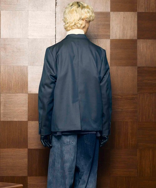MAISON SPECIAL(メゾンスペシャル)の「《UNISEX》4 Colors Chambray Washable Wool Peaked Lapel Double Breasted Jacket/4色シャンブレーウォッシャブルウールピークドラペルダブルテーラードジャケット【MAISON SPECIAL/メゾンスペシャル】(テーラードジャケット・メンズ・ホワイト/チャコールグレー/ブラック/グレー/ダークブルー・1/2/0)」の22枚目の写真