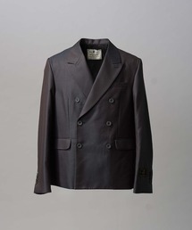 メンズのテーラードジャケット（グレー/灰色系・ウール・ニット