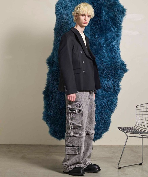 MAISON SPECIAL(メゾンスペシャル)の「《UNISEX》4 Colors Chambray Washable Wool Peaked Lapel Double Breasted Jacket/4色シャンブレーウォッシャブルウールピークドラペルダブルテーラードジャケット【MAISON SPECIAL/メゾンスペシャル】(テーラードジャケット・メンズ・ホワイト/チャコールグレー/ブラック/グレー/ダークブルー・1/2/0)」の17枚目の写真