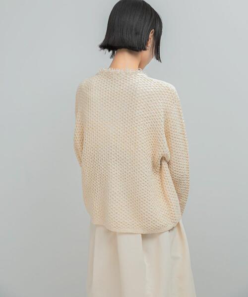 URBAN RESEARCH ROSSO WOMEN（アーバンリサーチ　ロッソ）の「ツイードVネックカーディガン（カーディガン/ボレロ・レディース・ブラック/オフホワイト・FREE）」の6枚目の写真