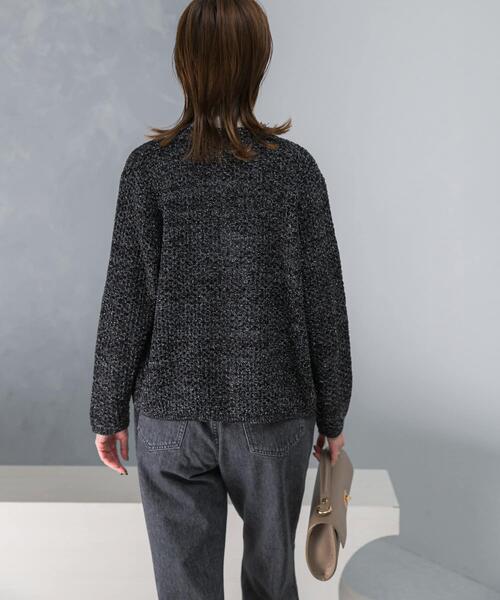 URBAN RESEARCH ROSSO WOMEN（アーバンリサーチ　ロッソ）の「ツイードVネックカーディガン（カーディガン/ボレロ・レディース・ブラック/オフホワイト・FREE）」の12枚目の写真