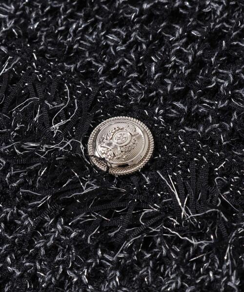 URBAN RESEARCH ROSSO WOMEN（アーバンリサーチ　ロッソ）の「ツイードVネックカーディガン（カーディガン/ボレロ・レディース・ブラック/オフホワイト・FREE）」の19枚目の写真