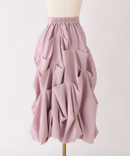 Seemi. byNICECLAUP（ シーミーバイナイスクラップ）の「【Seemi.】デザインバルーンスカート（スカート・レディース・ブラック/ホワイト/ピンク・FREE）」の5枚目の写真