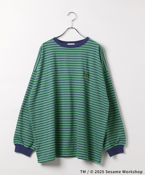 LEPSIM（レプシィム）の「【SESAME STREET／セサミストリート】ボーダーロンT　327104（Tシャツ/カットソー・レディース・グレー/ブルー/グリーン/レッド/ピンク・FREE）」の3枚目の写真