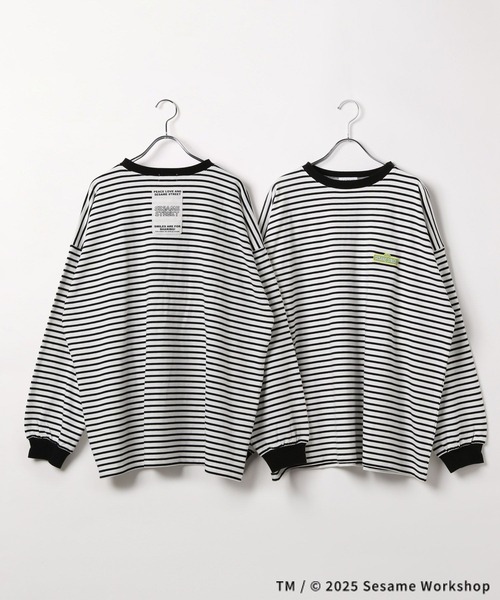 LEPSIM（レプシィム）の「【SESAME STREET／セサミストリート】ボーダーロンT　327104（Tシャツ/カットソー・レディース・グレー/ブルー/グリーン/レッド/ピンク・FREE）」の6枚目の写真