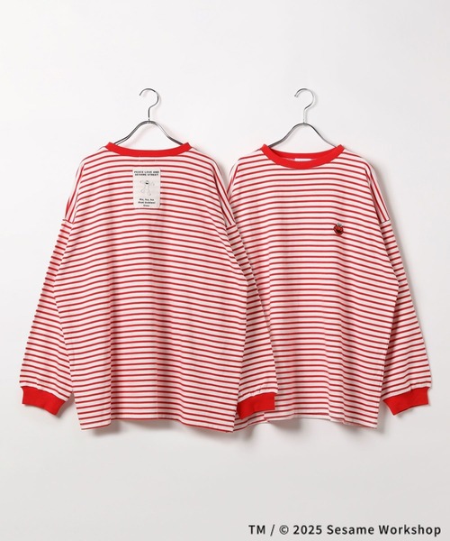 LEPSIM（レプシィム）の「【SESAME STREET／セサミストリート】ボーダーロンT　327104（Tシャツ/カットソー・レディース・グレー/ブルー/グリーン/レッド/ピンク・FREE）」の10枚目の写真