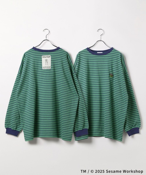 LEPSIM（レプシィム）の「【SESAME STREET／セサミストリート】ボーダーロンT　327104（Tシャツ/カットソー・レディース・グレー/ブルー/グリーン/レッド/ピンク・FREE）」の12枚目の写真
