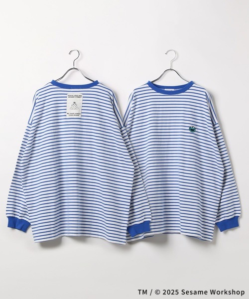 LEPSIM（レプシィム）の「【SESAME STREET／セサミストリート】ボーダーロンT　327104（Tシャツ/カットソー・レディース・グレー/ブルー/グリーン/レッド/ピンク・FREE）」の14枚目の写真
