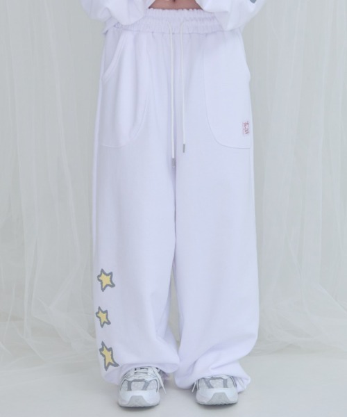 FANCY CLUB（ファンシークラブ）の「【FANCY X DUSTY】DEVIL & ANGEL PRINTED SWEATPANTS / 【ファンシー X ダスティ】デビル＆エンジェルプリントスウェットパンツ（スウェットパンツ・レディース・スカイブルー/ホワイト・ONE SIZE）」の2枚目の写真