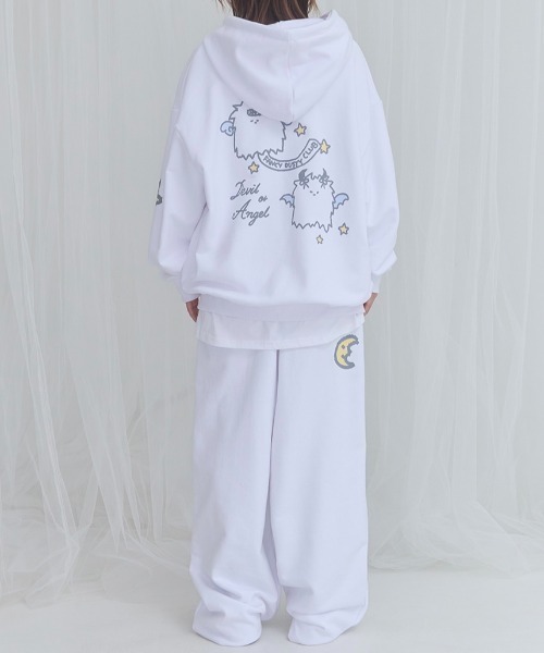 FANCY CLUB（ファンシークラブ）の「【FANCY X DUSTY】DEVIL & ANGEL PRINTED SWEATPANTS / 【ファンシー X ダスティ】デビル＆エンジェルプリントスウェットパンツ（スウェットパンツ・レディース・スカイブルー/ホワイト・ONE SIZE）」の7枚目の写真