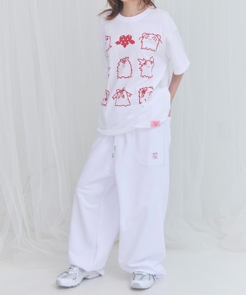 FANCY CLUB（ファンシークラブ）の「【FANCY X DUSTY】DEVIL & ANGEL PRINTED SWEATPANTS / 【ファンシー X ダスティ】デビル＆エンジェルプリントスウェットパンツ（スウェットパンツ・レディース・スカイブルー/ホワイト・ONE SIZE）」の4枚目の写真