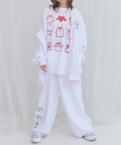 FANCY CLUB（ファンシークラブ）の「【FANCY X DUSTY】DEVIL & ANGEL PRINTED SWEATPANTS / 【ファンシー X ダスティ】デビル＆エンジェルプリントスウェットパンツ（スウェットパンツ・レディース・スカイブルー/ホワイト・ONE SIZE）」の3枚目の写真