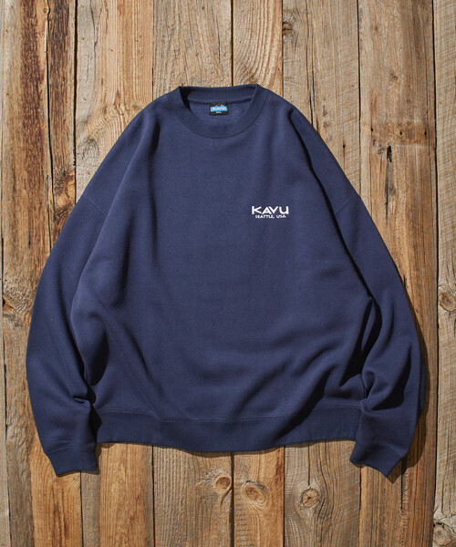 FREAK'S STORE(フリークスストア)の「限定展開 KAVU×FREAK'S STORE/カブ― 別注 ドッグフェイス 刺繍ワッペン クルーネック スウェット(スウェット・メンズ・スミクロ/ネイビー/アッシュグレー・SMALL/MEDIUM/LARGE)」の17枚目の写真