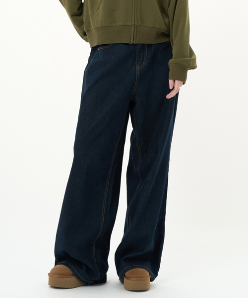 BENUA(ベヌア)の「Wide denim/ワイドデニムパンツ(デニムパンツ・レディース・ブラウン/インディゴブルー・MEDIUM/LARGE)」の14枚目の写真