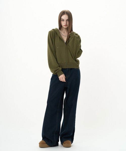 BENUA(ベヌア)の「Wide denim/ワイドデニムパンツ(デニムパンツ・レディース・ブラウン/インディゴブルー・MEDIUM/LARGE)」の5枚目の写真