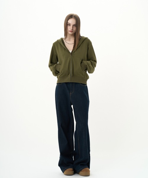 BENUA(ベヌア)の「Wide denim/ワイドデニムパンツ(デニムパンツ・レディース・ブラウン/インディゴブルー・MEDIUM/LARGE)」の6枚目の写真