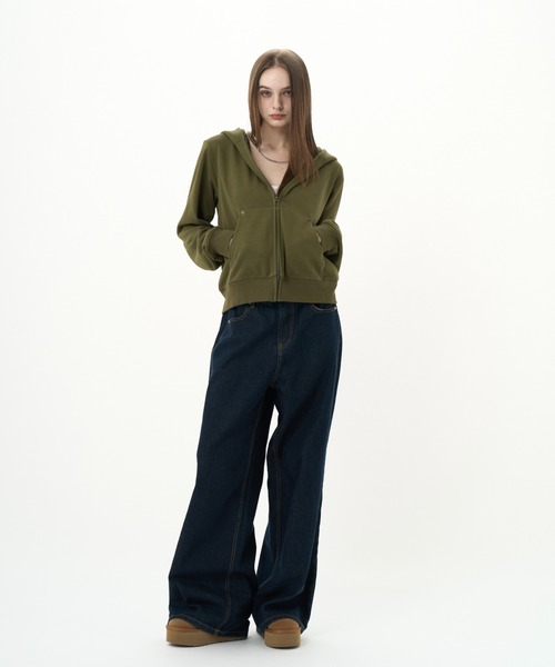 BENUA(ベヌア)の「Wide denim/ワイドデニムパンツ(デニムパンツ・レディース・ブラウン/インディゴブルー・MEDIUM/LARGE)」の7枚目の写真