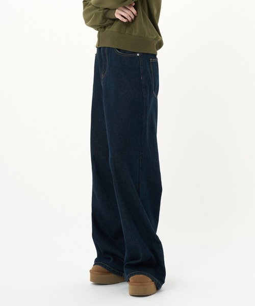 BENUA(ベヌア)の「Wide denim/ワイドデニムパンツ(デニムパンツ・レディース・ブラウン/インディゴブルー・MEDIUM/LARGE)」の16枚目の写真