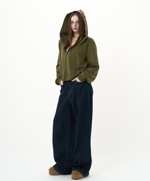 BENUA(ベヌア)の「Wide denim/ワイドデニムパンツ(デニムパンツ・レディース・ブラウン/インディゴブルー・MEDIUM/LARGE)」の9枚目の写真