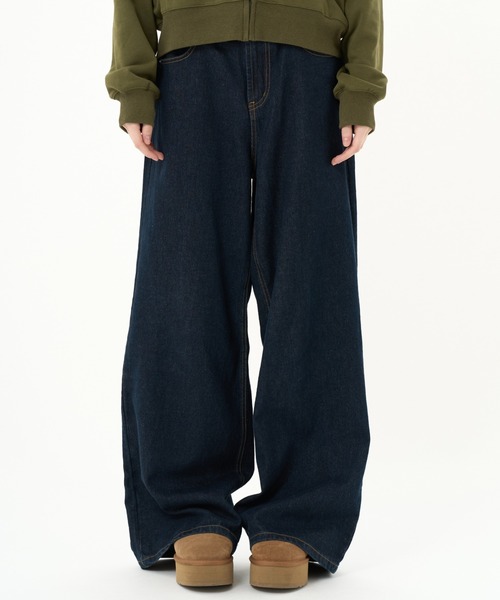 BENUA(ベヌア)の「Wide denim/ワイドデニムパンツ(デニムパンツ・レディース・ブラウン/インディゴブルー・MEDIUM/LARGE)」の18枚目の写真