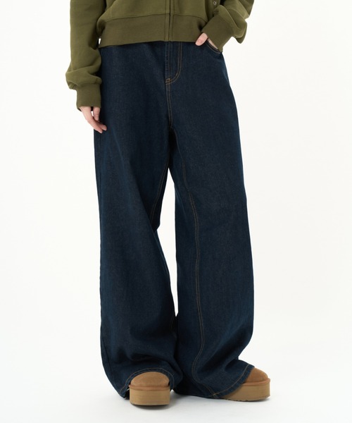 BENUA(ベヌア)の「Wide denim/ワイドデニムパンツ(デニムパンツ・レディース・ブラウン/インディゴブルー・MEDIUM/LARGE)」の19枚目の写真