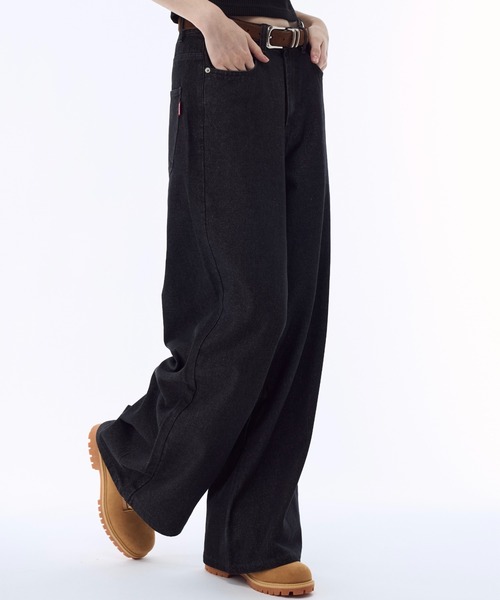 BENUA(ベヌア)の「ワイドデニム - Wide denim -(デニムパンツ・レディース・ブラウン/インディゴブルー/ブラック・MEDIUM/LARGE/SMALL)」の8枚目の写真