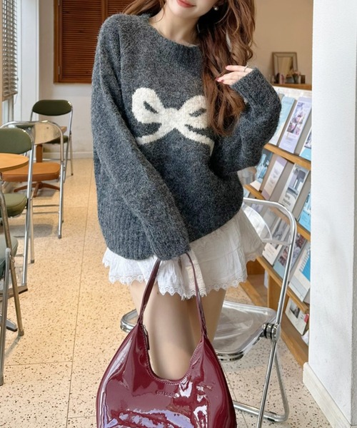 希少 定価18万 新品未使用 HERMES カシミア 上質 リボン ニット 36 カシミア シルク パイルライニング ニットプルオーバー｜Ron Herman