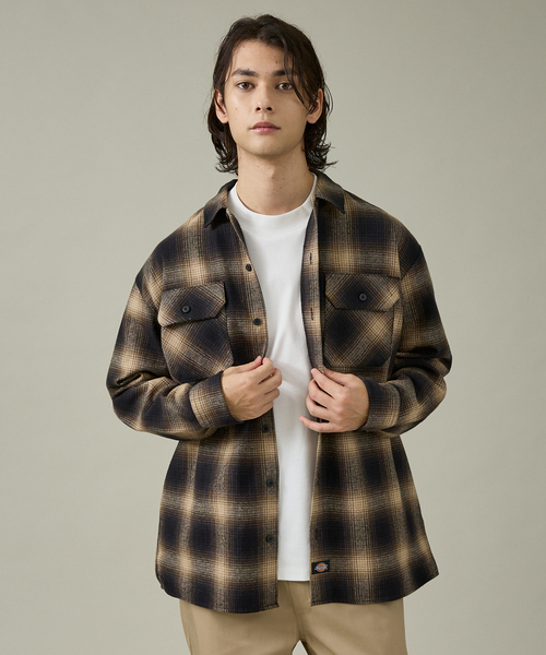 Dickies(ディッキーズ)の「【Dickies / ディッキーズ】オーバーサイズ ネルオンブレチェック ワークシャツ(シャツ/ブラウス・メンズ・ブラウン/ブラック/チャコールグレー・M/L/XL)」の3枚目の写真