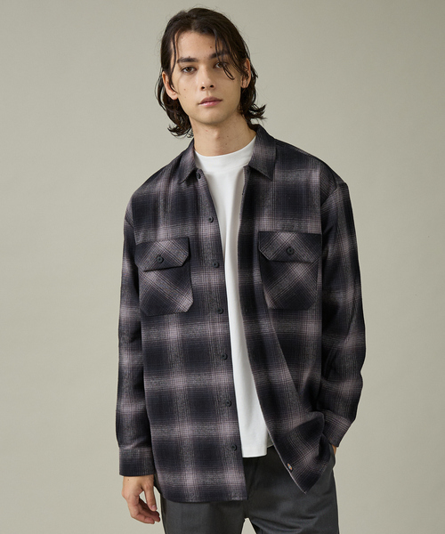 Dickies / ディッキーズ】オーバーサイズ ネルオンブレチェック ワーク