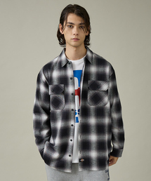 【Dickies / ディッキーズ】オーバーサイズ ネルオンブレチェック ワークシャツ