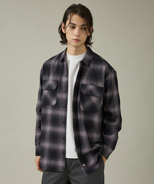 Dickies(ディッキーズ)の「【Dickies / ディッキーズ】オーバーサイズ ネルオンブレチェック ワークシャツ(シャツ/ブラウス・メンズ・ブラウン/ブラック/チャコールグレー・M/L/XL)」の10枚目の写真