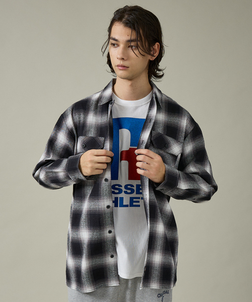 Dickies(ディッキーズ)の「【Dickies / ディッキーズ】オーバーサイズ ネルオンブレチェック ワークシャツ(シャツ/ブラウス・メンズ・ブラウン/ブラック/チャコールグレー・M/L/XL)」の14枚目の写真