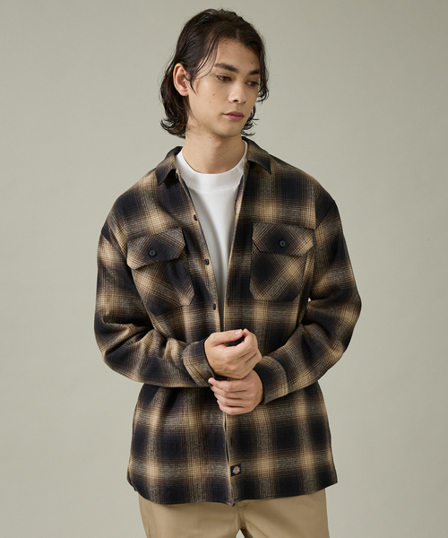 Dickies(ディッキーズ)の「【Dickies / ディッキーズ】オーバーサイズ ネルオンブレチェック ワークシャツ(シャツ/ブラウス・メンズ・ブラウン/ブラック/チャコールグレー・M/L/XL)」の18枚目の写真